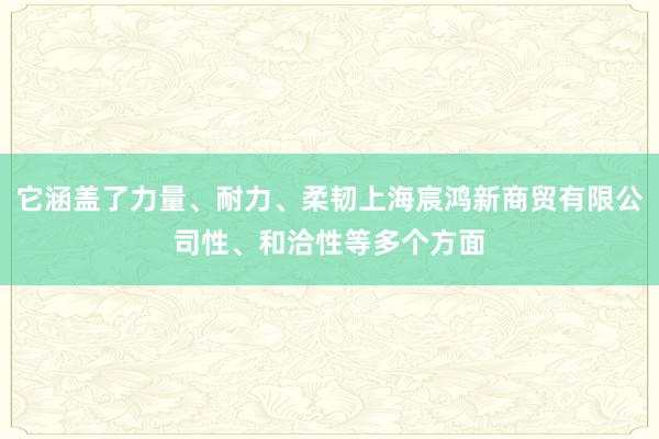 它涵盖了力量、耐力、柔韧上海宸鸿新商贸有限公司性、和洽性等多个方面