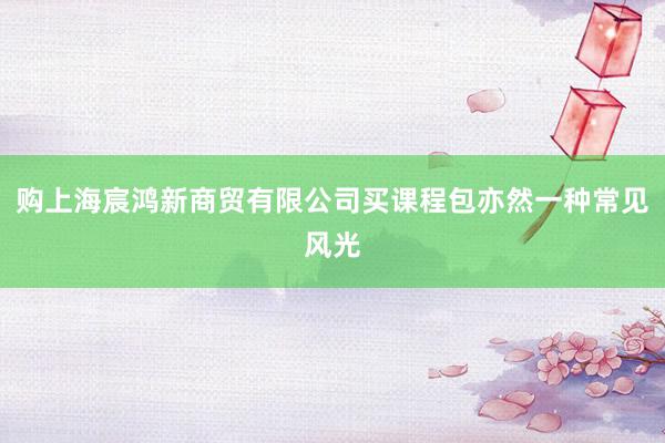 购上海宸鸿新商贸有限公司买课程包亦然一种常见风光